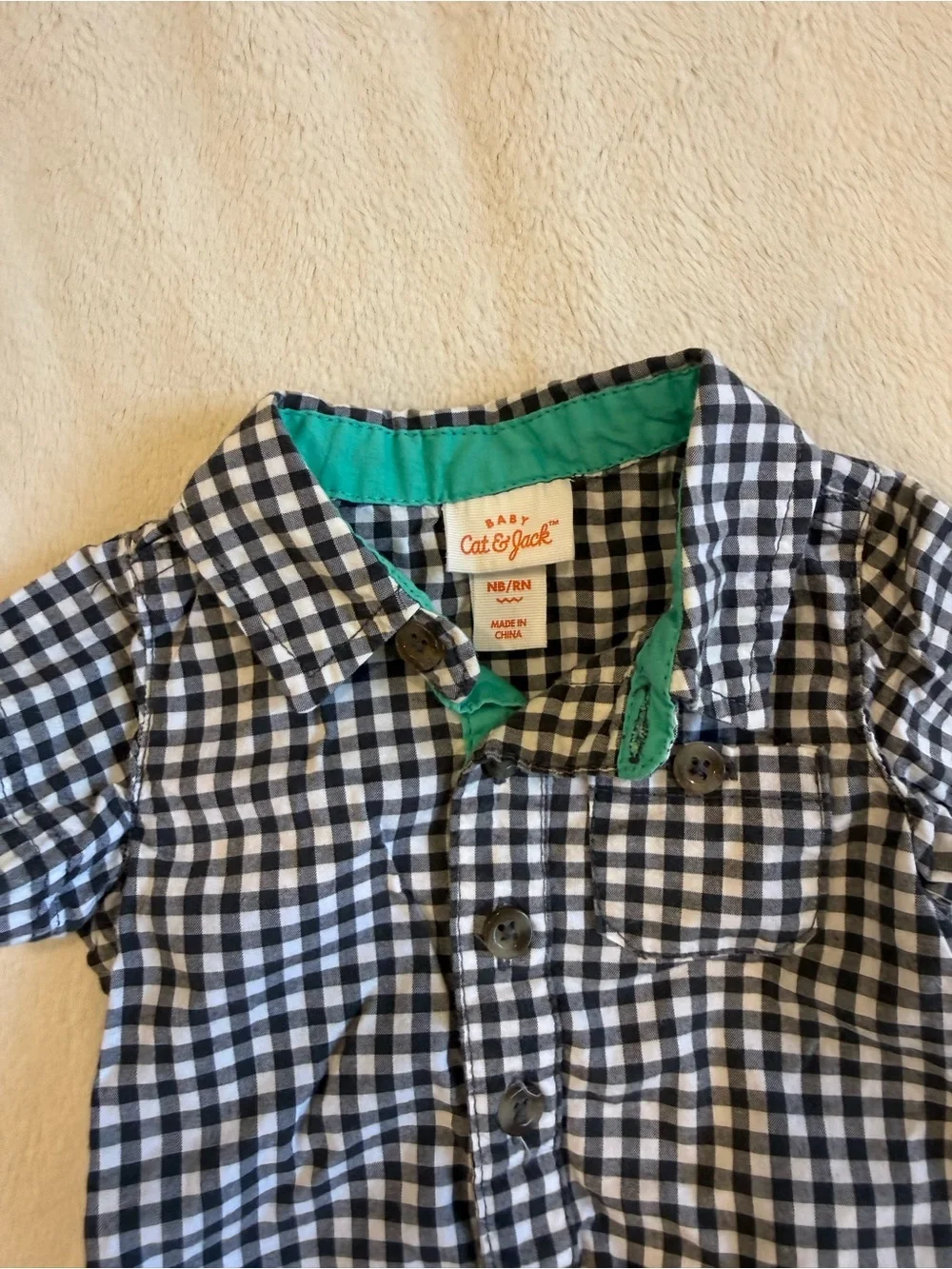 Cat & Jack Newborn Gingham Outfit